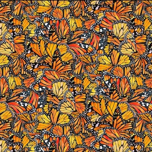 Butterfly Fabric / Packed Butterflies Monarch Dance Collection by Elizabeth&#39;s Studios, Blender Fabric Yardage & Fat Quarters