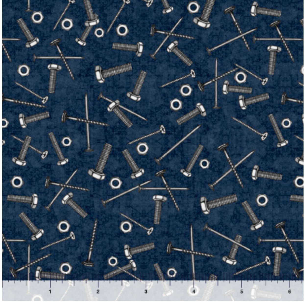 Nails Screws Nuts and Bolts Fabric by the Yard / A Little Etsy