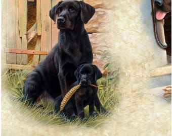 Labrador Retriever Vignettes Fabric / Retriever Fabric / For the Love of Labs Dog Fabric / QT Fabrics / Fat Quarter & Yardage Fabric