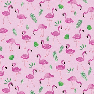 Pink Flamingo Frenzy from Kanvas Studio Tropical Breeze Collection, Flamingo Pink Flamingo Yardage & Fat Quarters