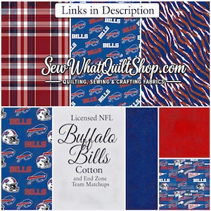 The image is a collage of six different fabric patterns, each with a unique design and color scheme. The patterns include plaid, buffalo buffalo, zebra stripes, solid red, solid blue, and solid white.