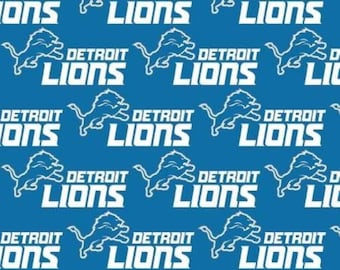 NFL Detroit Lions Fabric / Licensed NFL Cotton Fabric from Fabric Traditions 58" Wide / Football Fabric by the yard