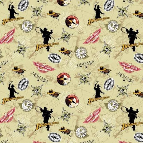 Indiana Jones Globe Trotter Fabric by Camelot Fabrics Cotton Yardage & Fat Quarters