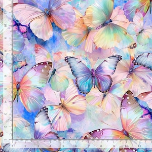 Packed Butterflies Flutter Fabric by Timeless Treasures Pastel Butterfly Summer Bugs Insects Butterflies Yardage and Fat Quarters