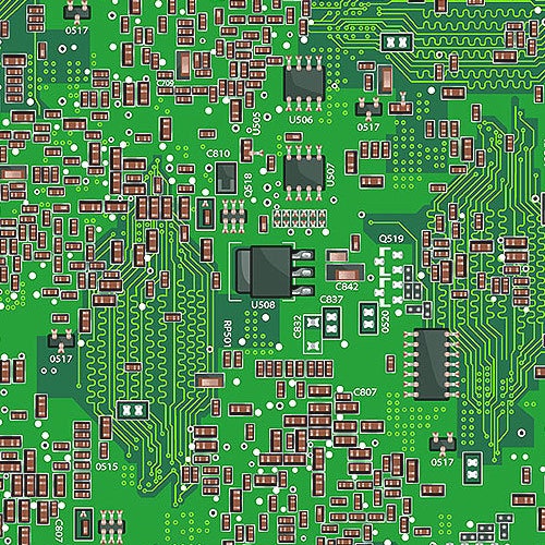 Computer Motherboard Fabric Circuit Board Green Fabric Green Etsy
