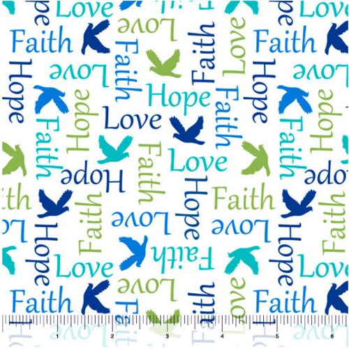 Christian Love Cotton Fabric by the Yard Etsy