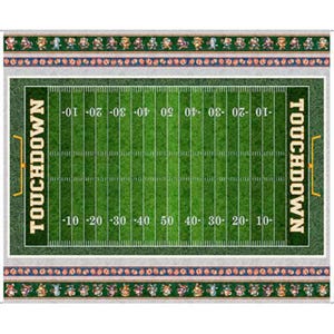 Football Field Fabric Panel  / Football Field 36" Panel on Green Gridiron Gang by ©Morris Creative Group for QT Fabrics