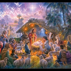 Nativity Panel Fabric / 36&quot; Panel by Elizabeth&#39;s Studio Religious Panel / Christmas Fabric Panels / Christmas Fabric Panel Quilting Panel