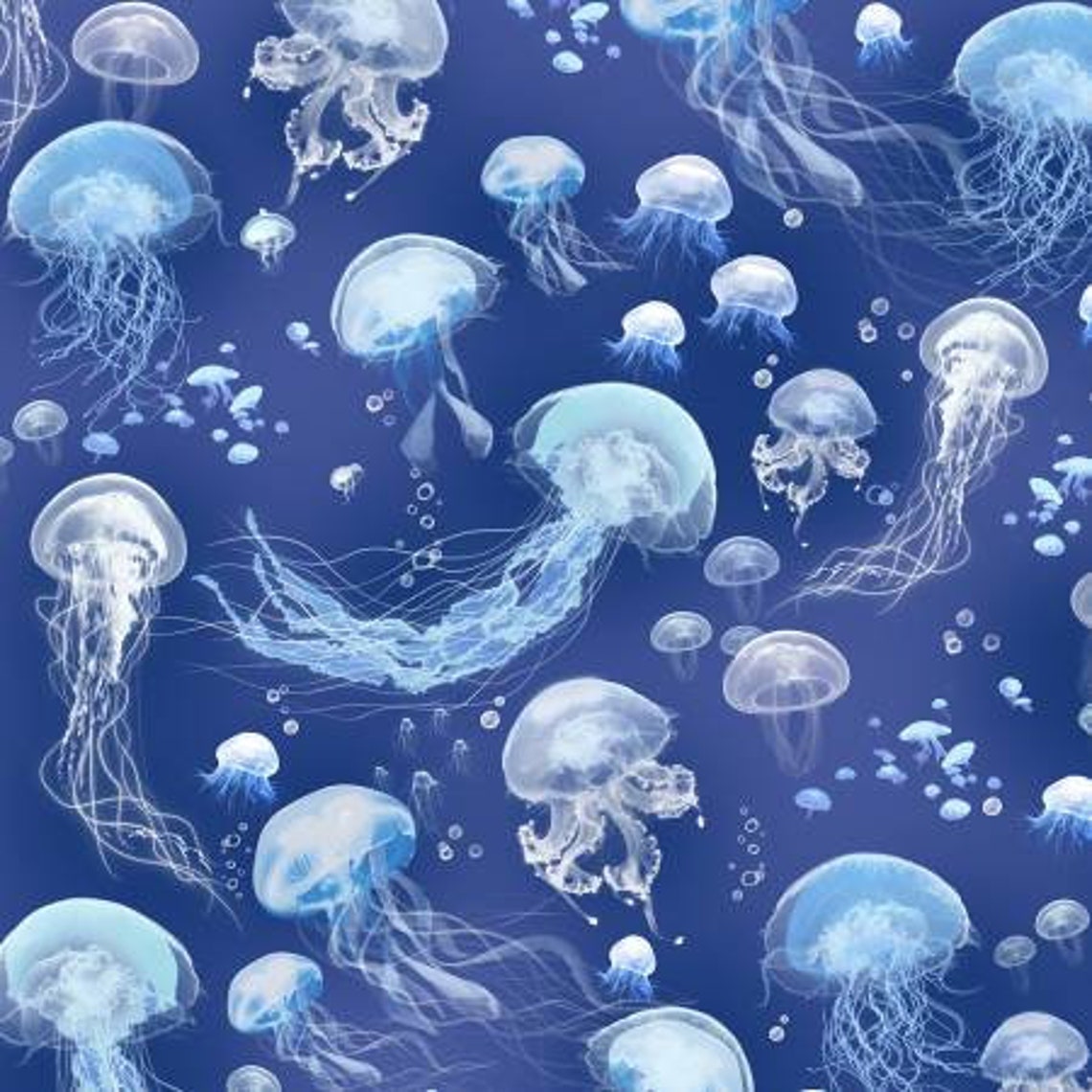 Jellyfish Fabric by the yard by Timeless Treasures / Ocean Etsy