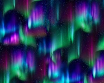 Northern Lights Purple Forest Fabric / Aurora Borealis Collection by Elizabeth's Studio / Yardage, By The Yard and Fat Quarters Available