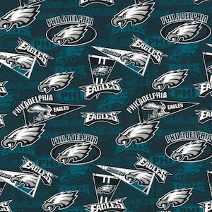 Philadelphia Eagles NFL Fabric / Licensed NFL Cotton Fabric, Fabric Traditions / Football Fabric Yardage Cotton Material