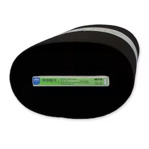 May include: A roll of black Pellon Fusible Fleece fabric with a green and white product label wrapped around the center. The label features the text 987FB, 100% Polyester, and Pellon Fusible Fleece, along with a barcode and website URL.