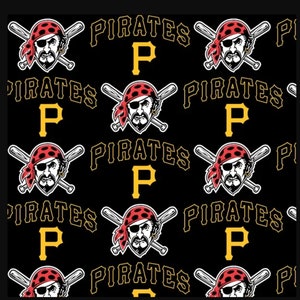 Pittsburgh Pirates  MLB Fabric / Major League Baseball Fabric Licensed MLB by Fabric Traditions / Baseball Fabric Yardage 58&quot; Wide Cotton