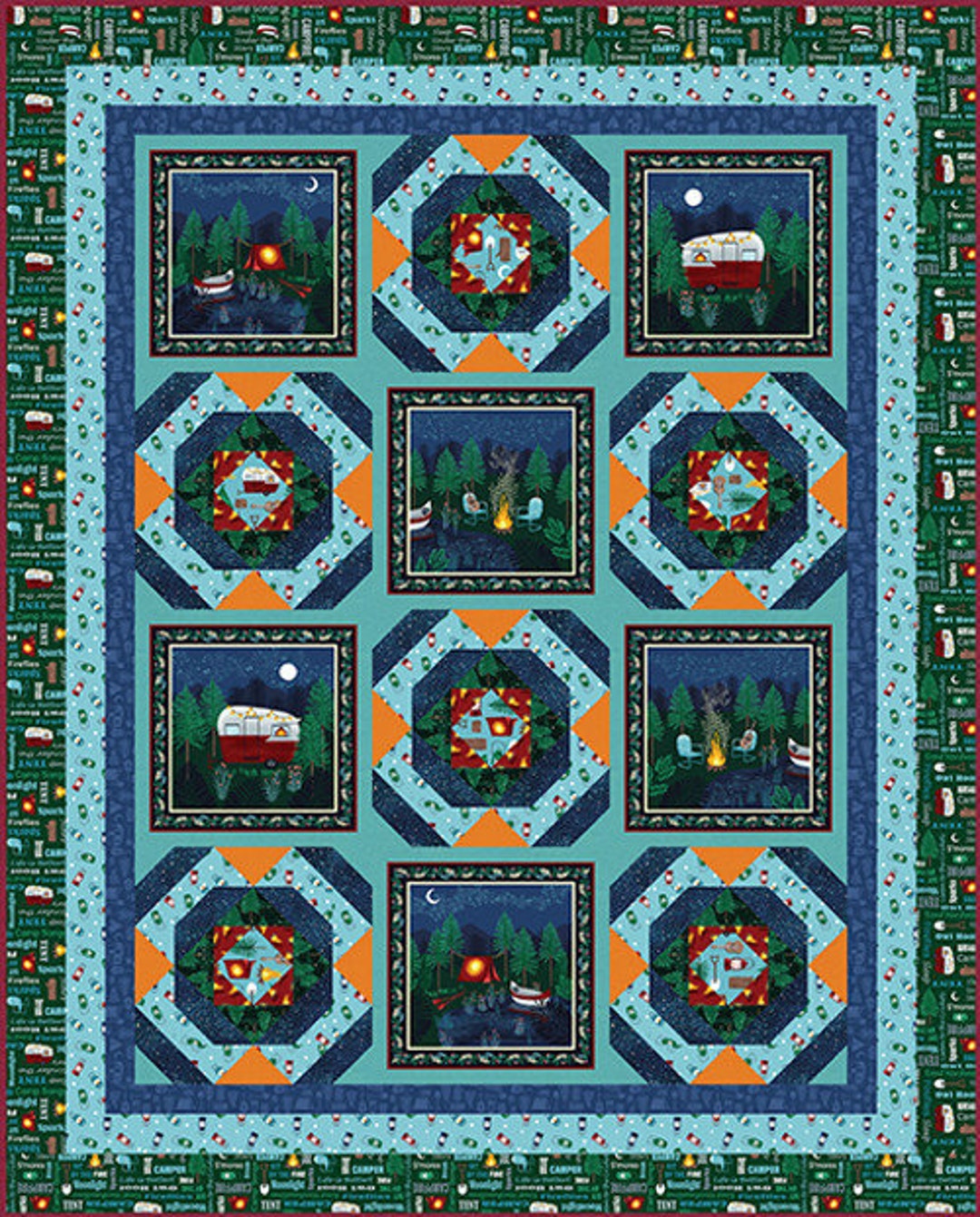 Camping Quilt Kit, Features Beneath the Stars Collection From Studioe