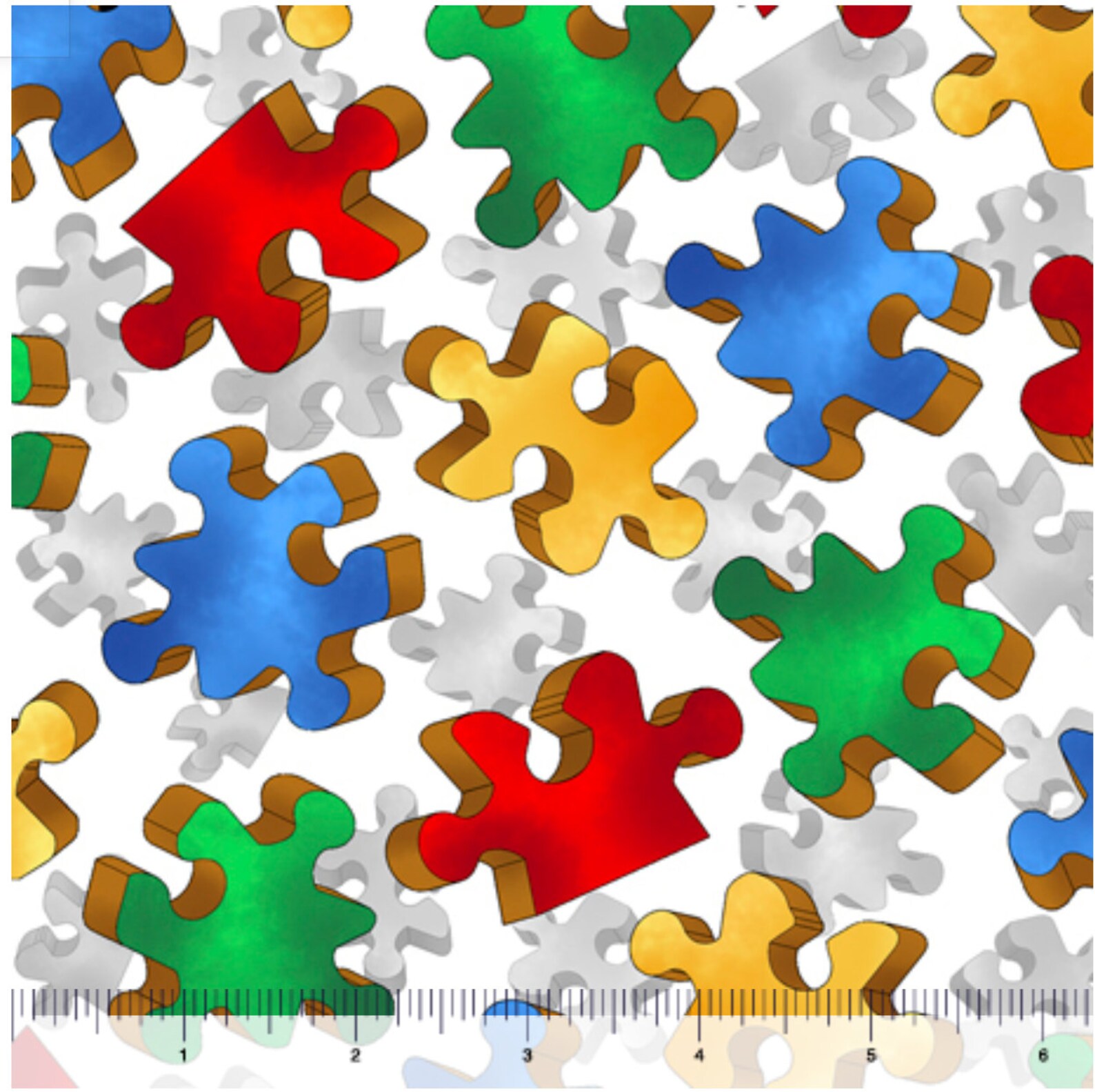 Puzzle Pieces Fabric / Jigsaw Puzzle Fabric / Autism Awareness Etsy