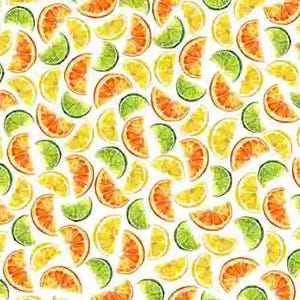 Citrus Slices Fabric / Lemons limes Oranges That&#39;s the Spirit Fabric by Dan Morris For QT Fabrics / Yardage and Fat Quarters available