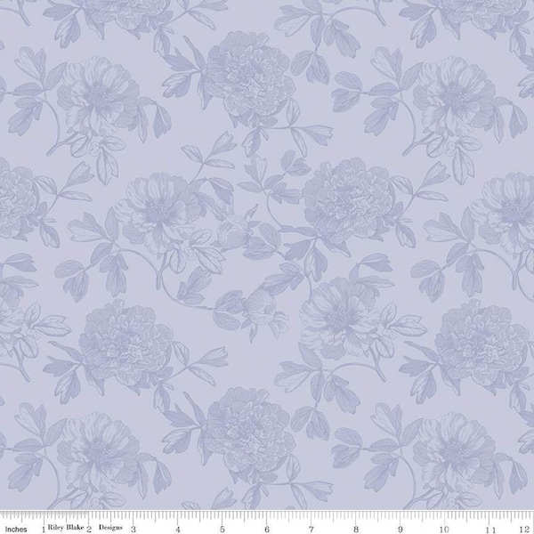 Springtime Floral - Springtime Tonal Lilac Fabric by Riley Blake Designs floral Yardage and Fat Quarters