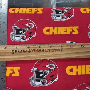 NFL Kansas City Chiefs Fabric / Licensed NFL Cotton Fabric from Fabric Traditions 58" Wide / Football Fabric by the yard image 2