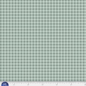 May include: A fabric swatch featuring a repeating sage green and white gingham check pattern. A ruler at the bottom edge shows a scale in inches, with the text P&B Textiles, www.pbtex.com, and the product code CMIL 6223 T printed clearly.