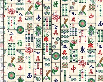 Mahjongtegels: op maat gesneden / leuk door Timeless Treasures CD4816 - Mahjong Yardage