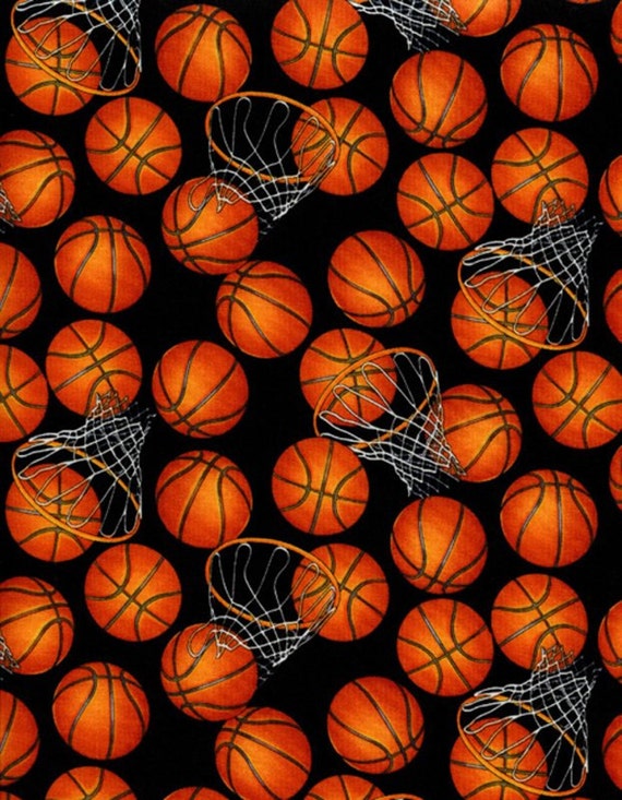 Basketball Fabrics / Basketball Yardage / Hoops by the Yard / Etsy