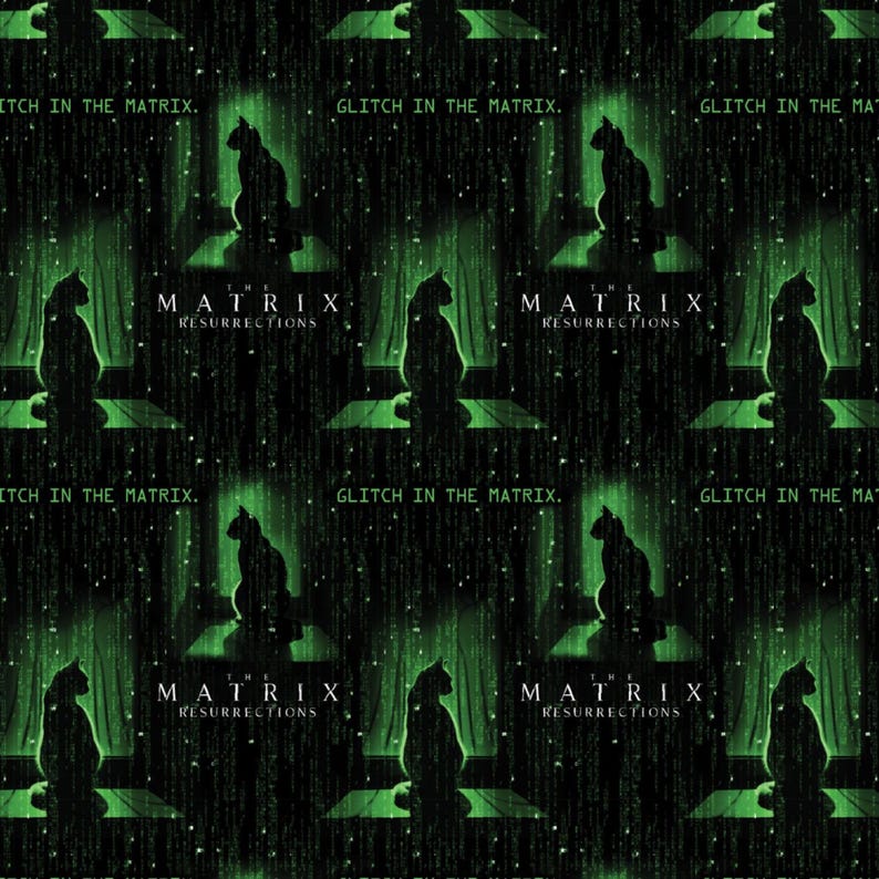 The Matrix Cat Fabric / the Matrix Licensed Fabric by Camelot Yardage ...