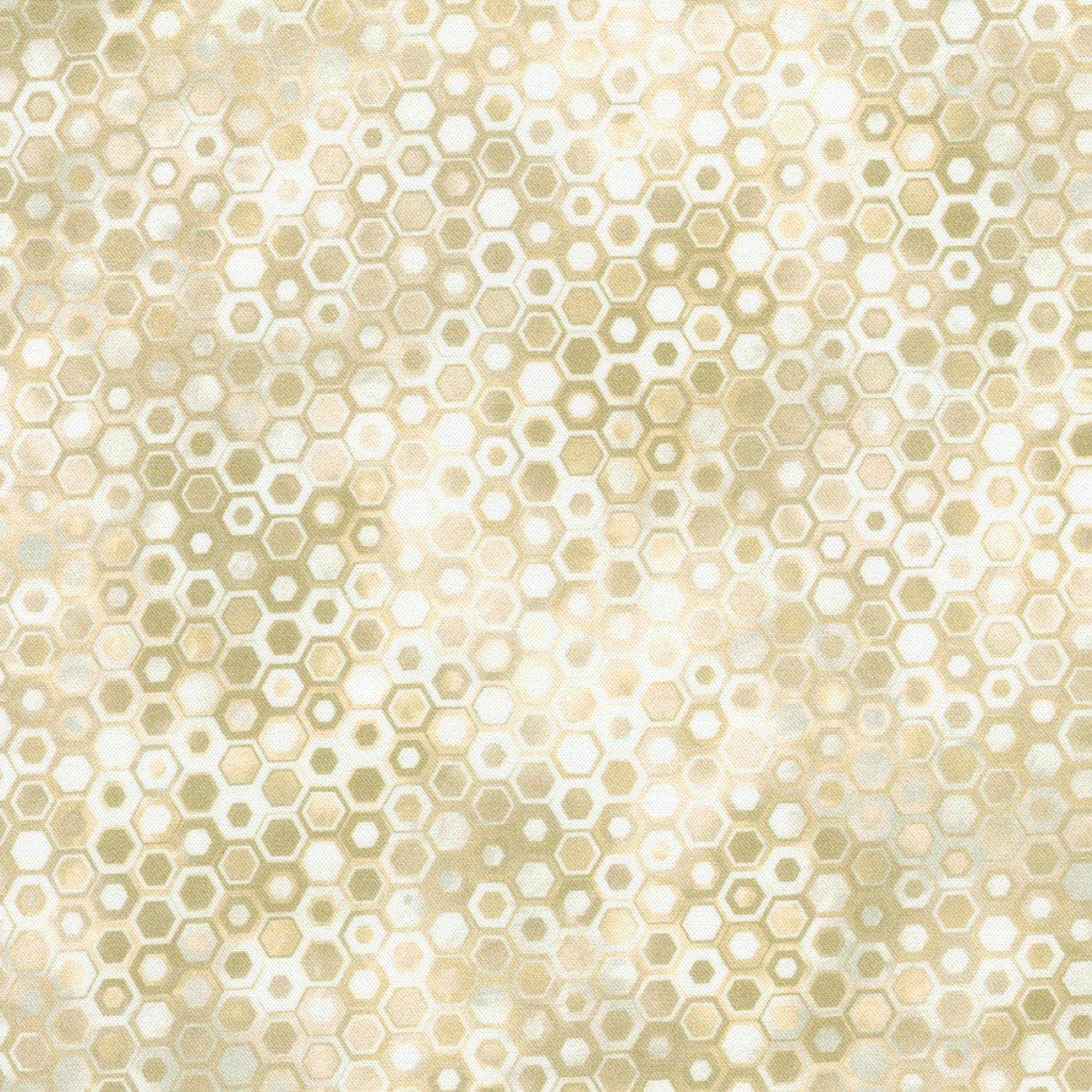 Buy Geometric Dots on Natural Fabric, Hexagons Phantasma by Robert