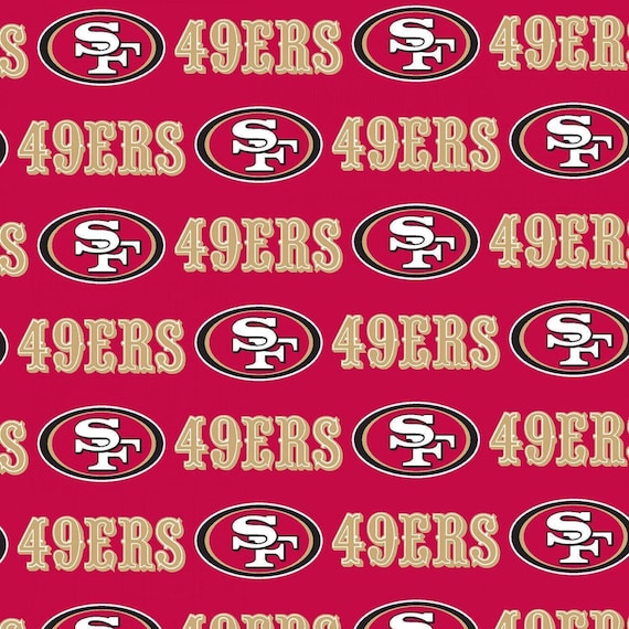 NFL San Francisco 49ers Fabric / Licensed NFL Cotton Fabric from Fabric Traditions / Football Fabric by the yard