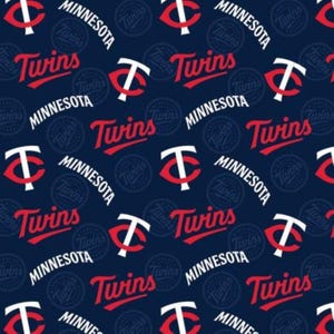 Minnesota Twins MLB Fabric / Major League Baseball Fabric Licensed by Fabric Traditions Baseball Fabric Yardage 58&quot; Wide Cotton