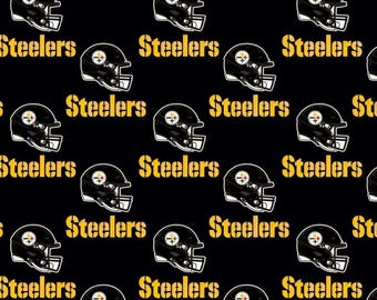 NFL Pittsburgh Steelers Fabric / Licensed NFL Cotton Fabric from Fabric Traditions, 58" Wide / Football Fabric by the yard