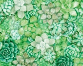 Blossom Small Packed Floral Mixed Succulents Fabric by QT Fabrics, Floral Blender Fabric Yardage Fat Quarters
