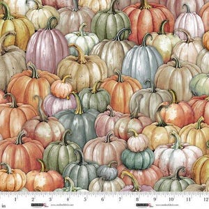 Pumpkins and Autumn Leaves Fabric, Pumpkin Patch Multi, Tonight We Fly by 3 Wishes / Autumn in the Air Yardage & Fat Quarter Fabric