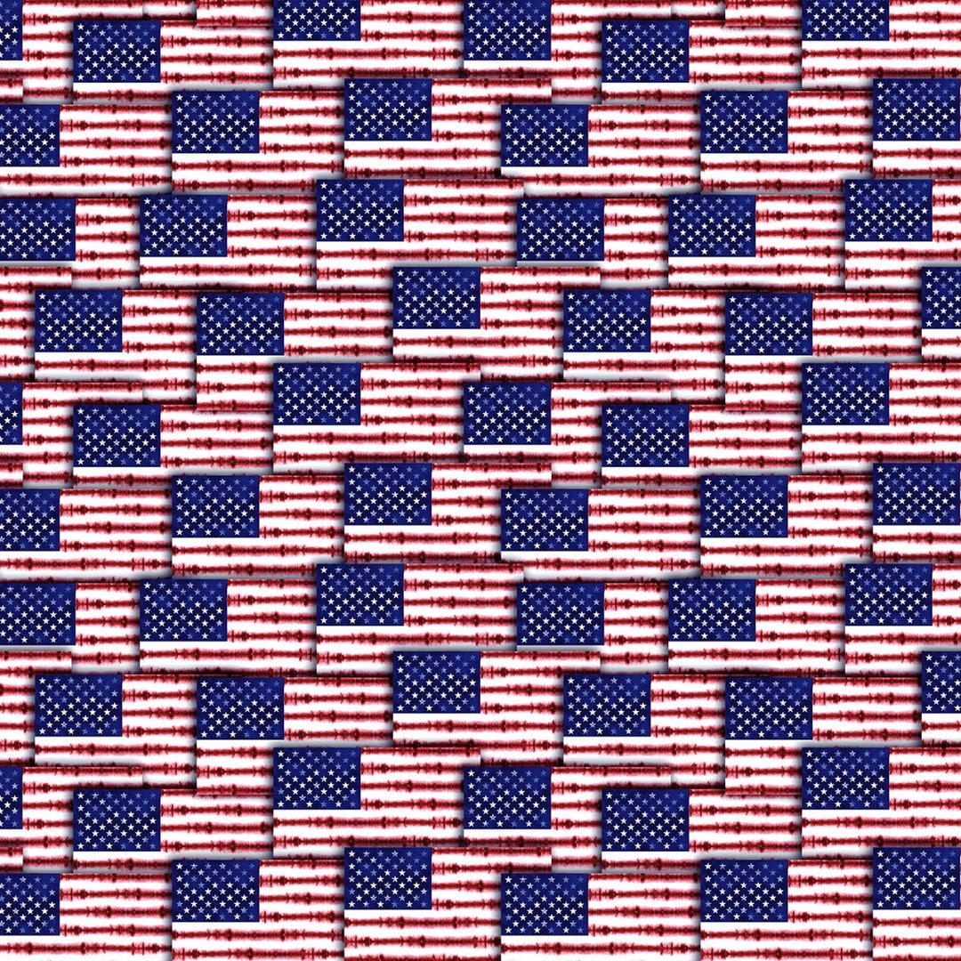 USA Stacked Tie Dye American Flags Fabric by Timeless Treasures / USA ...