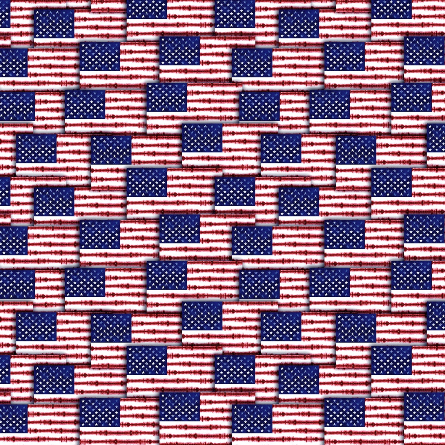 USA Stacked Tie Dye American Flags Fabric by Timeless Treasures / USA ...