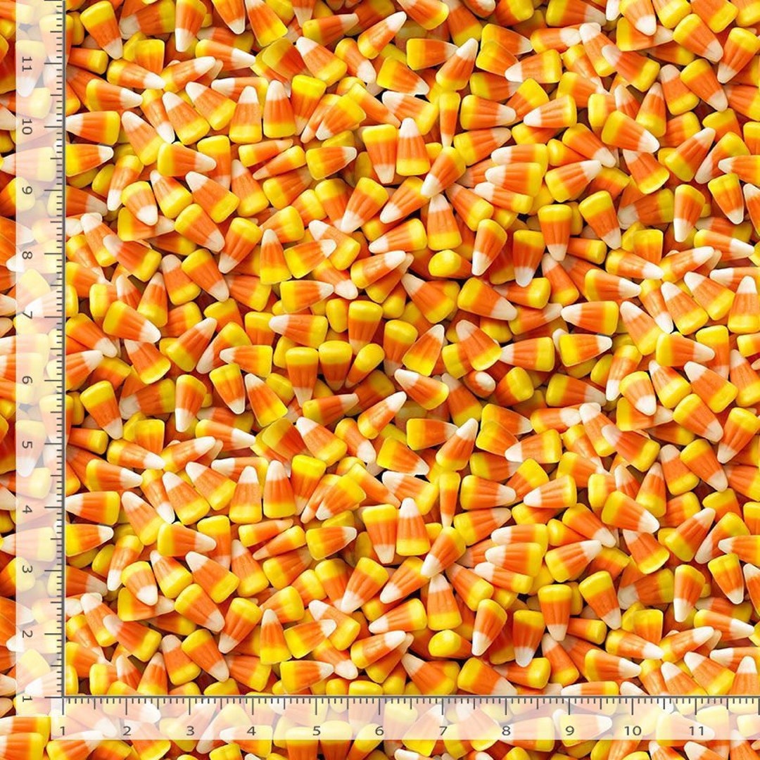 Halloween Candy Corn Fabric / Halloween Candy Trick or Treat, Fabric by ...