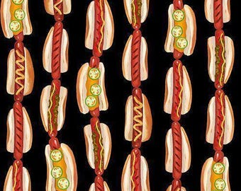 Hot Dog Stripe  and Food Grill Master by Blank Quilting Fabric  / Foodie Fabric by the Yard & Fat Quarters
