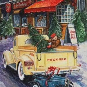 Loading the Truck / A Nostalgic Christmas Country Christmas 36&quot; Panel / Toy Store Tree Gifts / sold by the Cotton panel