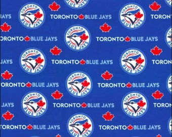 Toronto Blue Jays MLB Fabric / Major League Baseball Fabric by Fabric Traditions / Baseball Fabric Yardage 58" Wide Cotton, Fat Quarters