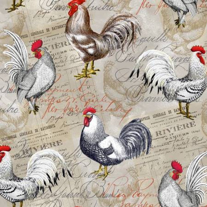 Rooster Fabric by the Yard from Timeless Treasures French Etsy