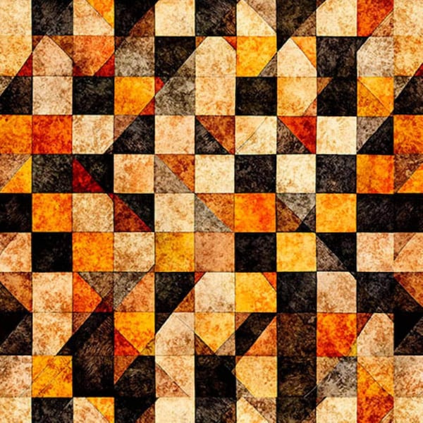 Halloween Fabric, Orange & Black Checkerboard Fabric, A Haunting We Will Go by Morris Creative Group for QT Fabrics