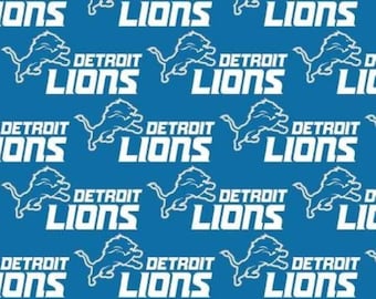 NFL Detroit Lions Fabric / Licensed NFL Cotton Fabric from Fabric Traditions 58" Wide / Football Fabric by the yard