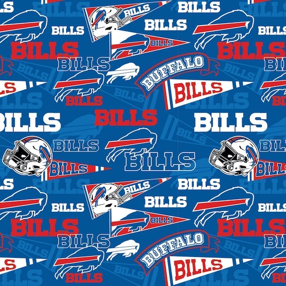 Buffalo Bills NFL Fabric / Licensed NFL Fabric bt Fabric Traditions / Football Fabric Yardage 44" Wide Cotton Fabric, Fat Quarters Available
