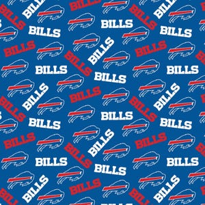 Buffalo Bills Mini Print Logo Licensed NFL, Team Match Up by Fabric Traditions Cotton Fabric,  Fat Quarters Available