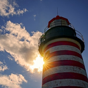 Lighthouse 36&quot; Panel by David Textiles / Light House Fabric Panel / Quilt Panel  Fabric Panel