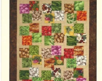 The Quilt Chef I Spy Quilt Pattern A Veggie Stir Fry Pattern, 5 inch square Quilt Pattern / Fat Quarter Pattern