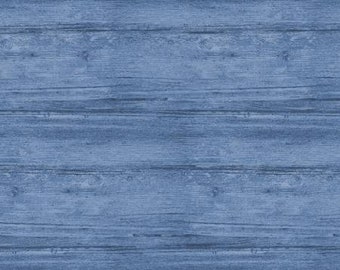 Washed Wood Marine Blue Fabric / Landscape Fabric / Contempo Fabrics woodgrain Fabric by the yard  & Fat Quarter Fabric