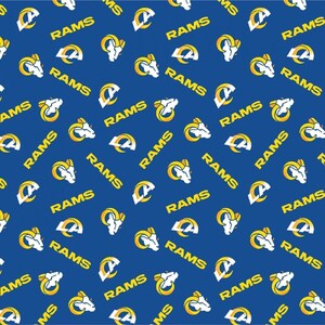 Tecido NFL Los Angeles Rams / Tecido de algodão licenciado pela NFL da Fabric Traditions, 147 cm de largura / Tecido de futebol americano vendido por metro