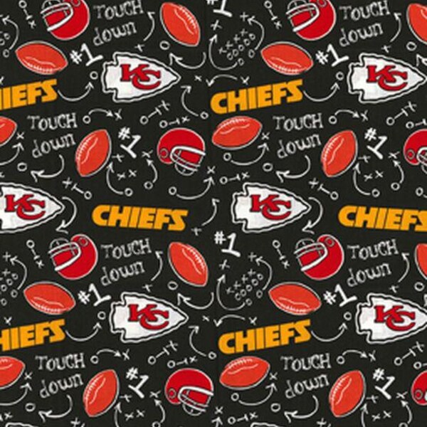 NFL Kansas City Chiefs Fabric / Licensed NFL Fabric from Fabric Traditions / Football Fabric by the yard