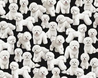 Bichon Dog Fabric by the yard from Timeless Treasures c7526 yardage & Fat Quarters