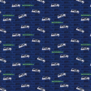 NFL Seattle Seahawks Fabric / Licensed NFL Fabric from Fabric Traditions 58&quot; Wide / Football Fabric by the yard